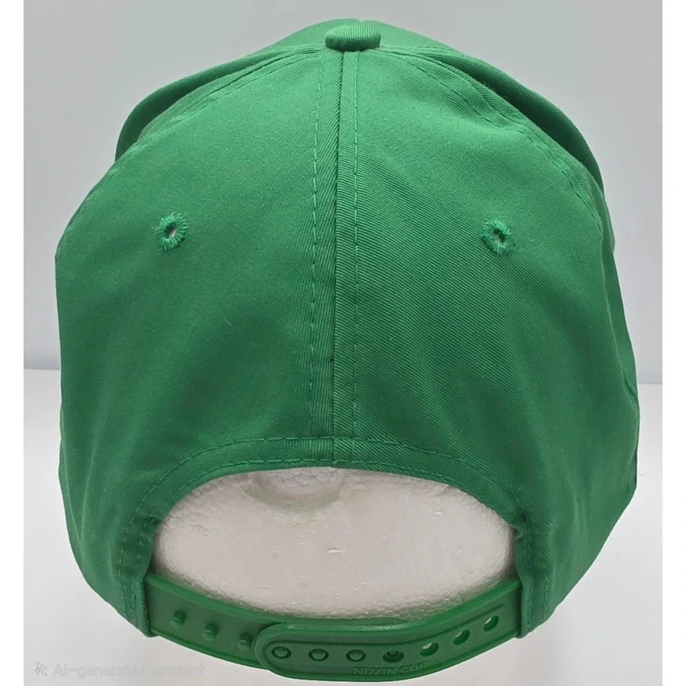 Vintage John Deere Nissin Trucker Hat Green Mesh Yellow Logo Patch Snapback Cap